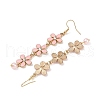 Zinc Alloy Enamel Flower Dangle Earrings EJEW-JE06462-01-5