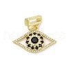 Brass Micro Pave Cubic Zirconia Slide Charms KK-D317-135G-1