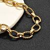 304 Stainless Steel Twisted Oval Link Chain Necklaces NJEW-R023-13G-3