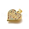 Rack Plating Brass Micro Pave Cubic Zirconia Pendants KK-L226-001G-09-2