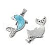 Brass Micro Pave Cubic Zirconia with Enamel Pendants KK-Z103-08P-02-2