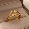 304 Stainless Steel Open Cuff Ring for Women RJEW-Z088-01G-01-1