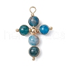 Natural Apatite Pendants PALLOY-JF02886-01-1