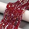 Transparent Electroplate Glass Beads Strands EGLA-A039-T6mm-B27-4
