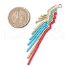 Glass Seed Beaded Tassels Pendants PALLOY-MZ00659-01-2