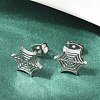 Non-Tarnish 304 Stainless Steel Spider Web Stud Earrings EJEW-G294-01P-7
