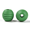 Painted Natural Wood Beehive European Beads WOOD-Q040-019A-A05-2