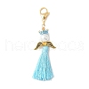 Angel Glass Pearl & MIYUKI Seed Beaded & Polycotton Tassel Pendant Decorations HJEW-MZ00197-02-1