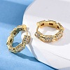 Brass Micro Pave Clear Cubic Zirconia Hoop Earrings EJEW-R025-17G-3