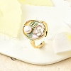 Mother's Day Jewellery Brass Enamel Cuff Rings RJEW-K291-03G-02-1