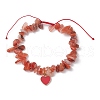 Heart Alloy Enamel Charm Bracelet BJEW-JB10019-3