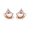 925 Sterling Silver Stud Earrings HJEW-FF0012-26-1