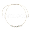 Round Natural Malaysia Jade & Rose Quartz Beaded Necklace & Bracelet & Dangle Earring Sets SJEW-JS01333-11