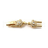 Brass Micro Pave Clear Cubic Zirconia Fold Over Clasps KK-R222-06G-1