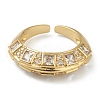Brass Micro Pave Clear Cubic Zirconia Cuff Rings RJEW-L100-001G-1
