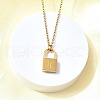 304 Stainless Steel Rolo Chain Pendant Necklaces NJEW-S444-01G-08-5