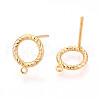 Brass Stud Earring Findings MAK-T011-13G-2