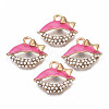 Rack Plating Alloy Enamel Pendants ENAM-T011-121B-1
