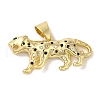 Rack Plating Brass Micro Pave Black Cubic Zirconia Pendants KK-P267-01B-G-1