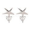 S925 Sterling Silver Stud Earrings EJEW-D317-02P-4