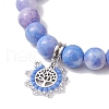 10.5mm Round Opaque Crackle Glass Beaded Stretch Bracelets BJEW-MZ00081-01-2