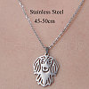 Non-Tarnish 201 Stainless Steel Hollow Dog Pendant Necklace NJEW-OY001-32-3