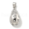 Rack Plating Brass Micro Pave Clear Cubic Zirconia Pendants KK-E114-02P-05-1