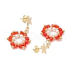 201 Stainless Steel Star Dangle Stud Earrings EJEW-JE06369-4