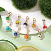 Copper Wire Wrapped Mushroom Handmade Lampwork Pendant Decorations HJEW-JM03115-1