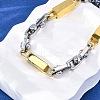 304 Stainless Steel Link Chain Bracelets for Women Men BJEW-R018-18GP-2