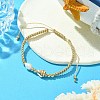 Mother's Day Jewellery Adjustable Natural Cultured Freshwater Pearl & Shell Braided Bead Bracelets BJEW-JB09890-2