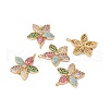 Rack Plating Brass Micro Pave Colorful Cubic Zirconia Pendants ZIRC-C040-26G-4