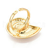 Brass Adjustable Open Cuff Rings for Women RJEW-N051-01A-G-3