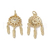 Brass Clear Cubic Zirconia Pendants KK-E068-VA248-2-1