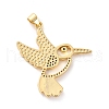 Brass Micro Pave Clear Cubic Zirconia Pendants ZIRC-Z018-09G-D-2