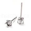 Non-Tarnish 304 Stainless Steel Stud Earring Settings STAS-B004-04P-F-2