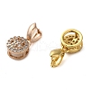 Rack Plating Brass Micro Pave Clear Cubic Zirconia Ice Pick Pinch Bails KK-K340-05-2