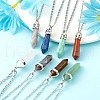 14Pcs 14 Style Chakra Natural & Synthetic Gemstone Pendants G-LS0001-76-7