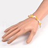 Chips Citrine(Dyed & Heated) Beaded Stretch Bracelets BJEW-JB01825-05-3