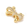 Rack Plating Brass Micro Pave Clear Cubic Zirconia Pendants KK-S366-10G-2