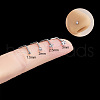 316 Surgical Stainless Steel Crystal Rhinetone Flat Round L-Shaped Nose Rings WGCD50A-01-1