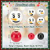  180Pcs 6 Styles Christmas Snowman Print Wood European Beads WOOD-PH0003-03A-2
