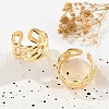 Brass Cuff Rings for Women RJEW-B119-13G-2