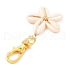 Star Copper Wire Wrapped Natural Mixed Cowrie Shell Pendant Decorations HJEW-JM03271-01-4