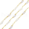 Brass Glass Bead Link Chains with ABS Imitation Pearl Beads CHS-P016-39G-04-1