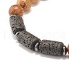 Round Natural Wood Braided Bead Bracelet BJEW-JB07345-6