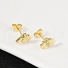 Brass Stud Earrings EJEW-R032-01G-2