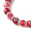 4Pcs 4 Colors Evil Eye Handmade Lampwork & Electroplated Glass Stretch Bracelet Sets BJEW-TA00520-4