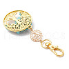 Synthetic Turquoise Chips Beads & Alloy Tree of Life Pendant Decorations HJEW-JM03129-03-4