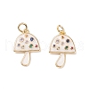 Brass Micro Pave Colorful Cubic Zirconia Pendants X-KK-C100-09G-6